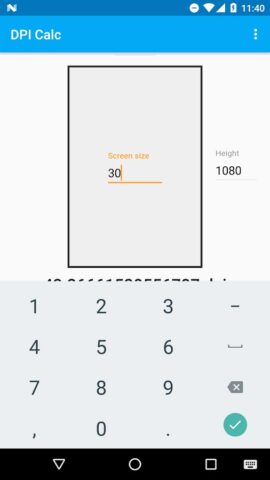 DPI Calculator для Android — скриншот 4