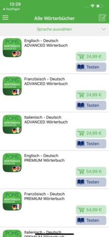 Библиотека словарей PONS для iOS — скриншот 3