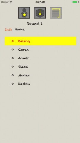 DnD Initiative Tracker для iOS — скриншот 1