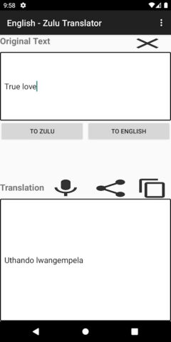 English — Zulu Translator для Android — скриншот 1