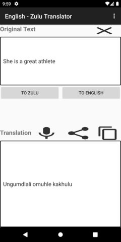 English — Zulu Translator для Android — скриншот 3
