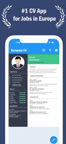 EuroPass CV Maker — EU Resume для Android — скриншот 1