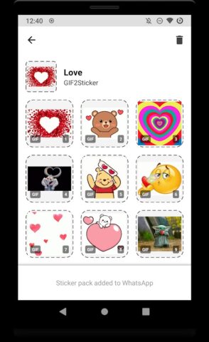 GIF2Sticker Animated Stickers для Android — скриншот 1