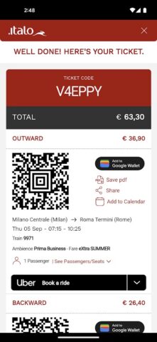 Italo: Italian Highspeed Train для Android — скриншот 5
