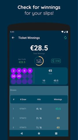 KINO Live Results Slips Stats для Android — скриншот 3