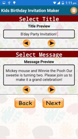Kids Birthday Invitation Maker для Android — скриншот 2