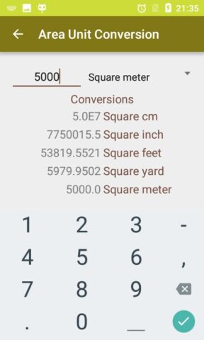 Land Area Calculator Converter для Android — скриншот 5