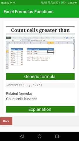 Learn Excel Formulas Functions для Android — скриншот 2