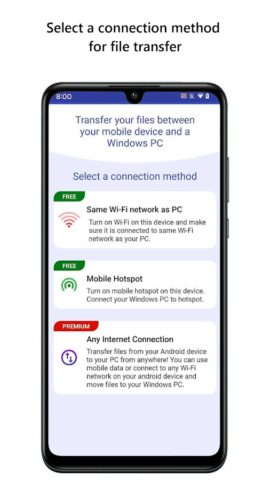 Mobile to PC File Transfer для Android — скриншот 1