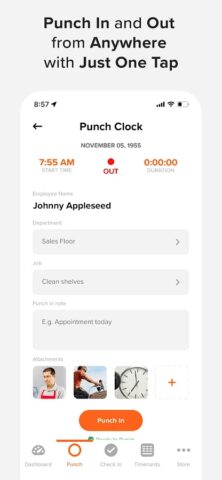 OnTheClock Employee Time Clock для Android — скриншот 2