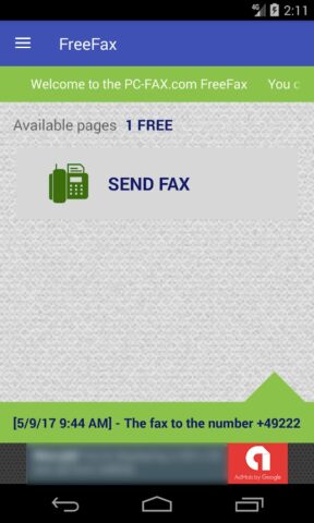 PC-FAX.com FreeFax для Android — скриншот 1