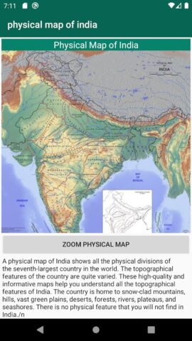 Physical Map of India для Android — скриншот 1