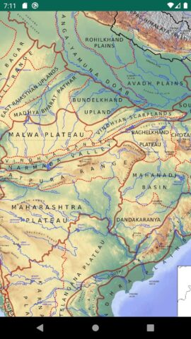 Physical Map of India для Android — скриншот 2