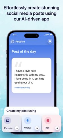 PostPro: ИИ-Генератор Постов для iOS — скриншот 1