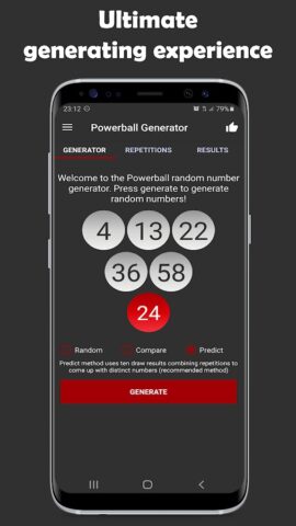 Powerball Generator для Android — скриншот 1