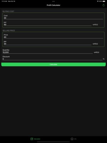 расчет прибыли, выручка для iOS — скриншот 3