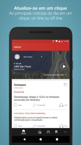 Rádio CBN для Android — скриншот 1