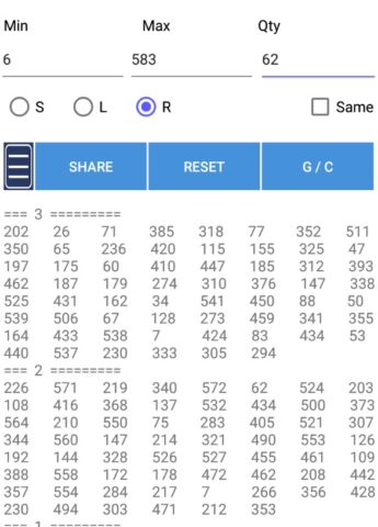 Генератор случайных чисел для Android — скриншот 3