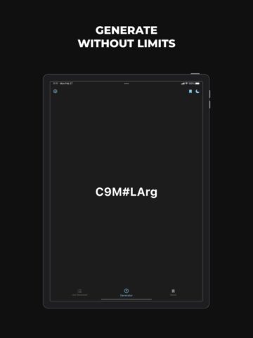 Генератор случайных паролей для iOS — скриншот 1