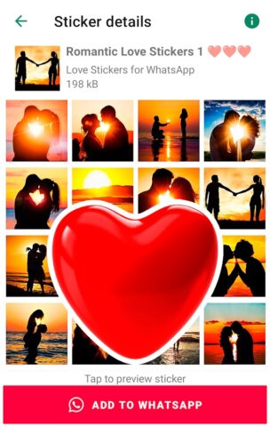 Романтические стикеры любовь для Android — скриншот 3