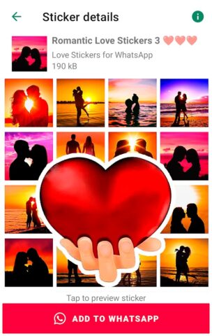 Романтические стикеры любовь для Android — скриншот 5
