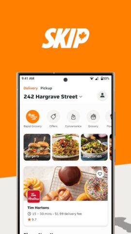 Skip — Food & Grocery Delivery для Android — скриншот 1