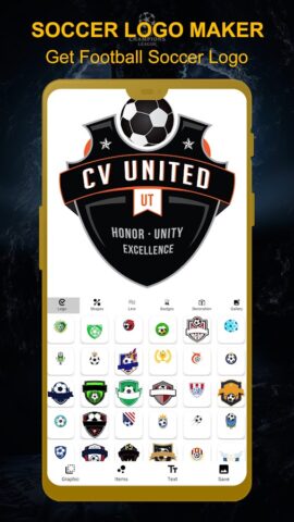 Создатель футбольных логотипов для Android — скриншот 2