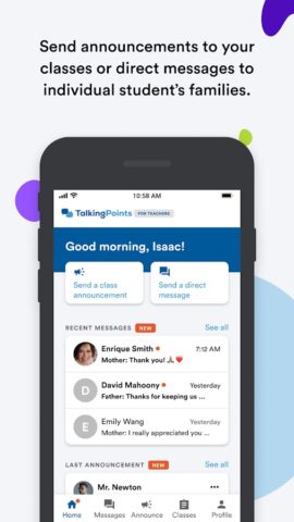 TEACHERS | TalkingPoints для Android — скриншот 1