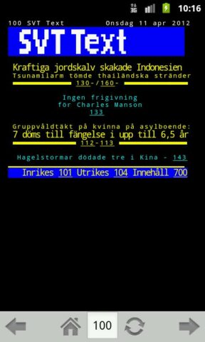 TextTV для Android — скриншот 1