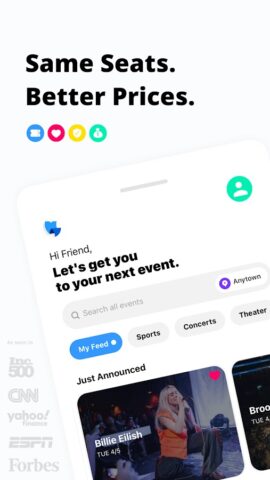 TickPick — Live Event Tickets для Android — скриншот 1