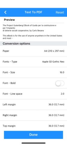 Txt2PDF — TXT File to PDF для iOS — скриншот 2