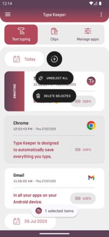 Type Keeper — Your keylogger для Android — скриншот 4