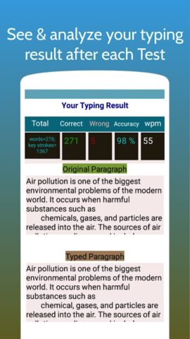 Typing Test App for Exams для Android — скриншот 4