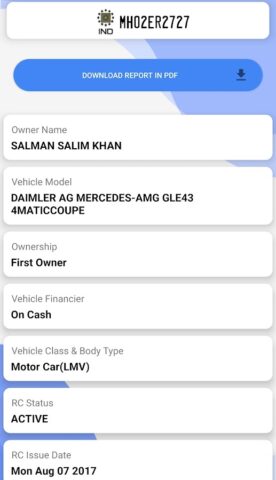 Vehicle Owner Information App для Android — скриншот 2