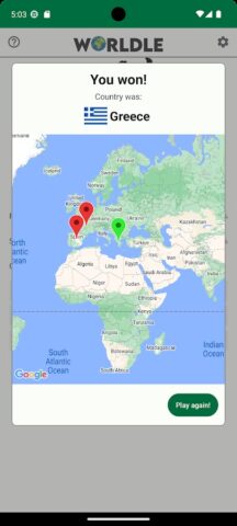 Worldle — Geography Guess для Android — скриншот 4
