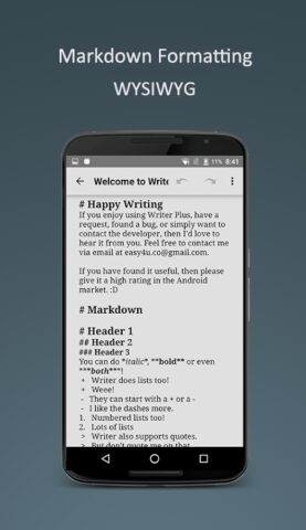Writer Plus (Write On the Go) для Android — скриншот 2