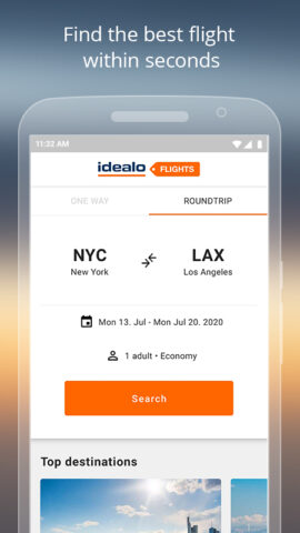 idealo flights: cheap tickets для Android — скриншот 1