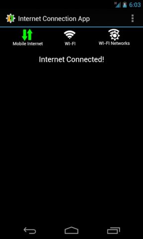 проверка подключения интернету для Android — скриншот 1