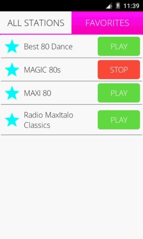 Музыка 80-х радио для Android — скриншот 2