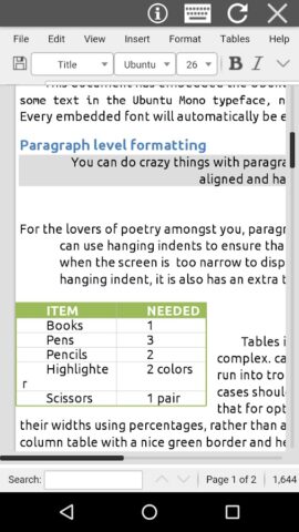 AndroDOC редактор Doc & Слова для Android — скриншот 1