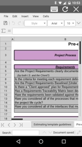 AndroXLS редактор XLS листов для Android — скриншот 4