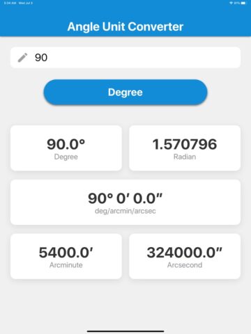 Угол конвертер для iOS — скриншот 1