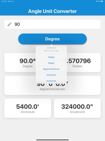 Угол конвертер для iOS — скриншот 3
