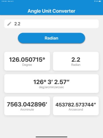 Угол конвертер для iOS — скриншот 4