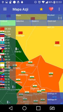Карта Азии Sandbox для Android — скриншот 2