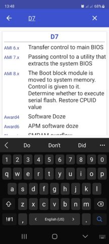 POST-коды BIOS для Android — скриншот 3