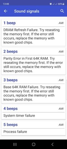 POST-коды BIOS для Android — скриншот 4