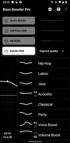 Усилитель баса (Bass Booster — для Android — скриншот 2
