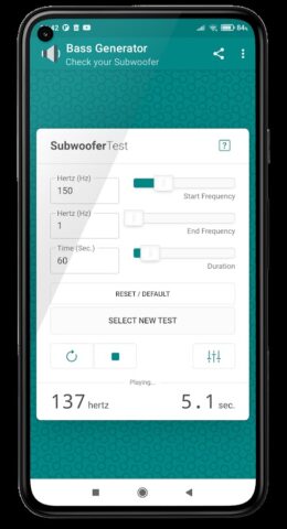 Bass Generator. Subwoofer Test для Android — скриншот 1