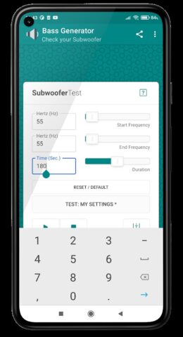 Bass Generator. Subwoofer Test для Android — скриншот 3
